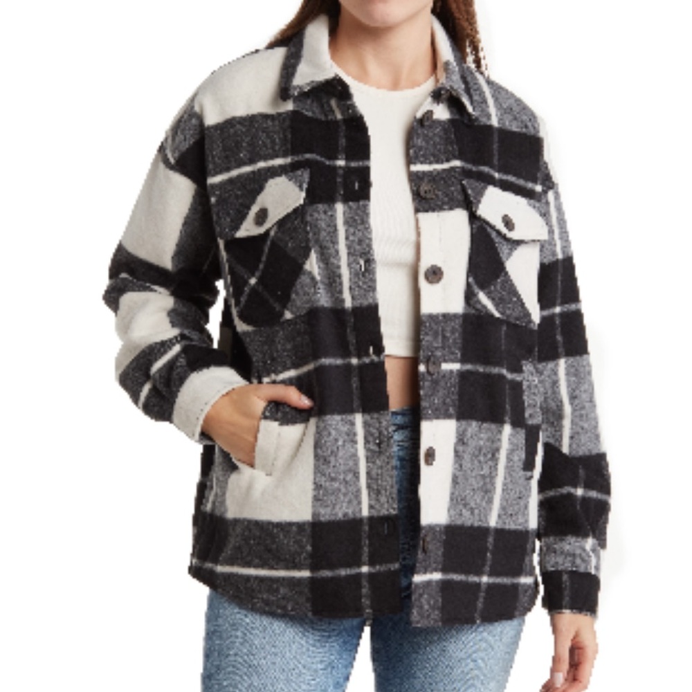 Thread & Supply Black and White Utility Shacket